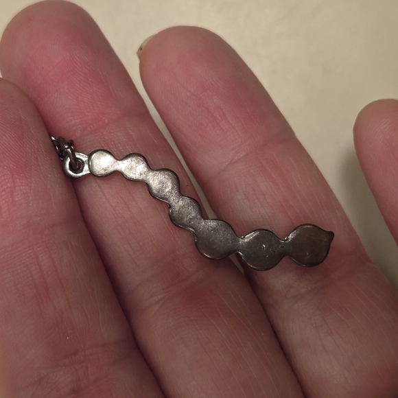 Necklace with Rhinestone Serpentine Pendant 22" Adj Silver Tone Chain - Picture 9 of 12